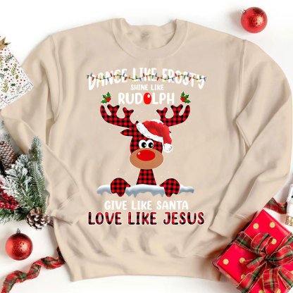 Give like Santa Love Like Jesus Christmas Christian Sweatshirt