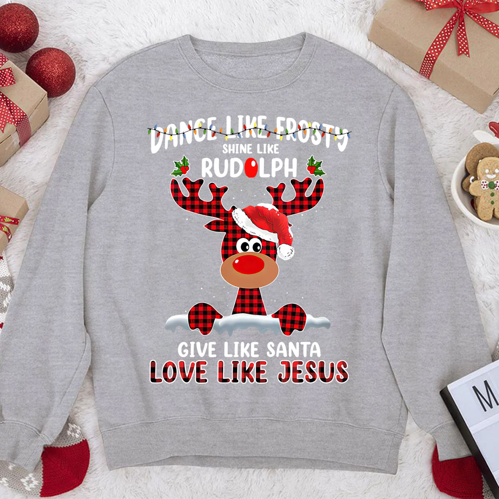 Give like Santa Love Like Jesus Christmas Christian Sweatshirt