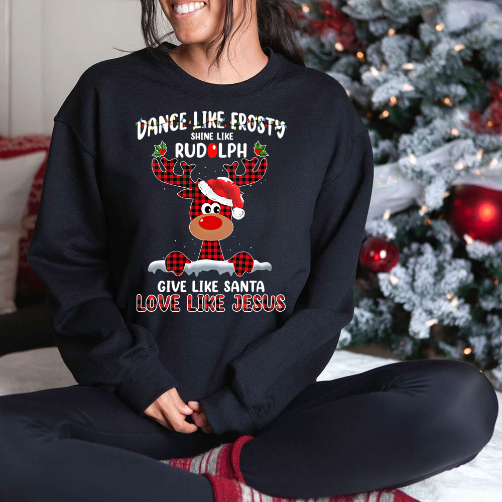 Give like Santa Love Like Jesus Christmas Christian Sweatshirt