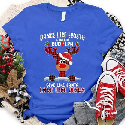 Give like Santa Love Like Jesus Christmas  Christian T-Shirt
