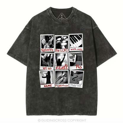 Glorify the Lord with me Christian  Washed T-Shirt