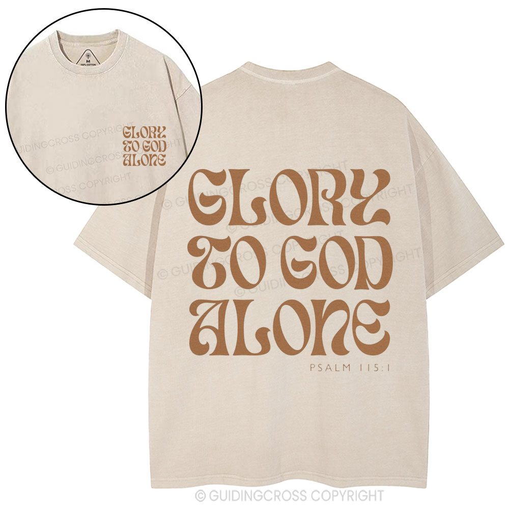 Glory To God Alone Christian Washed T-Shirt