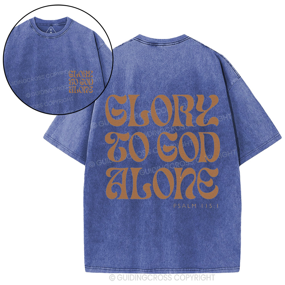 Glory To God Alone Christian Washed T-Shirt