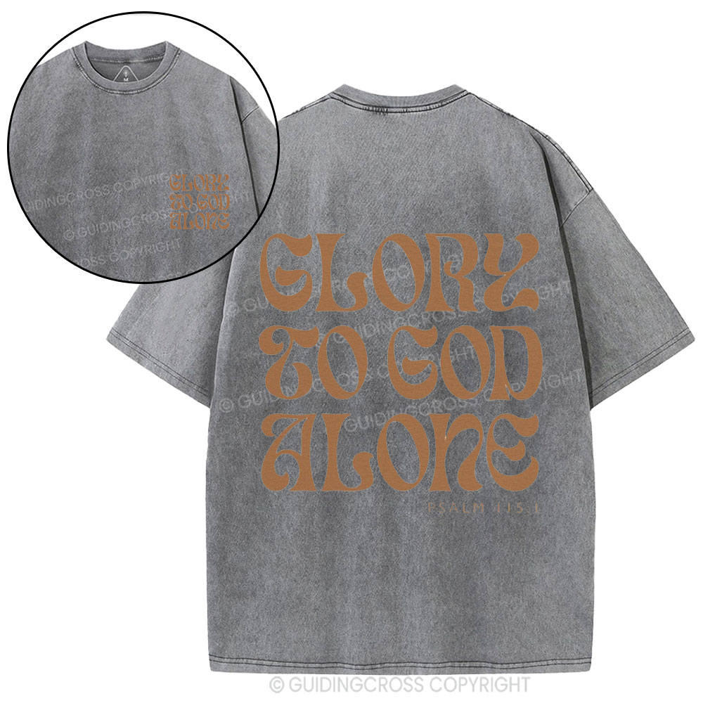 Glory To God Alone Christian Washed T-Shirt