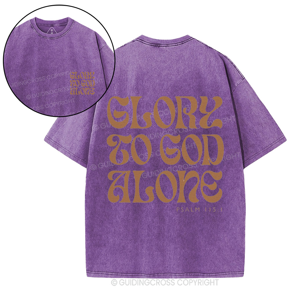 Glory To God Alone Christian Washed T-Shirt