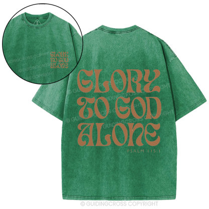 Glory To God Alone Christian Washed T-Shirt