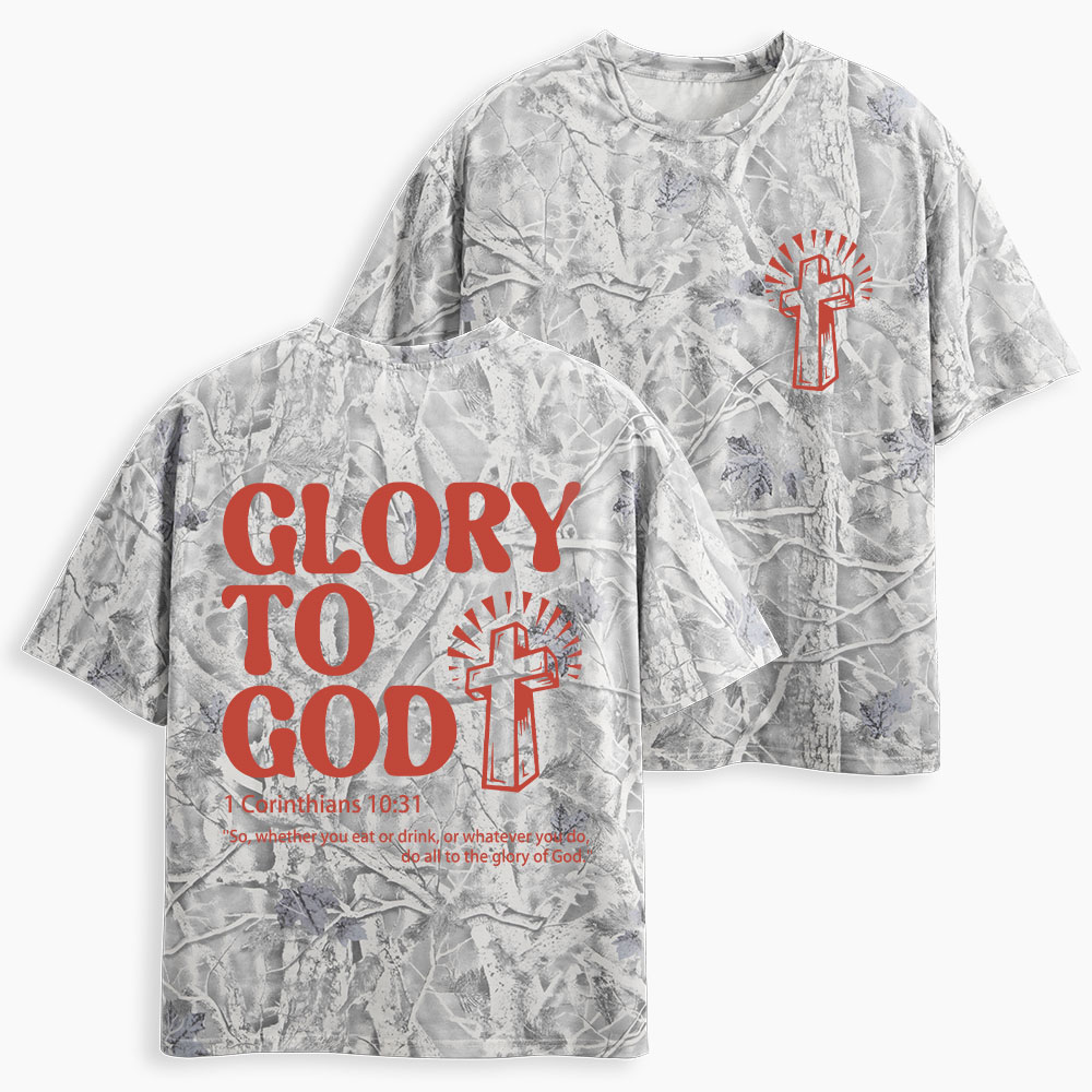 Glory To God Christian Camo T-Shirt