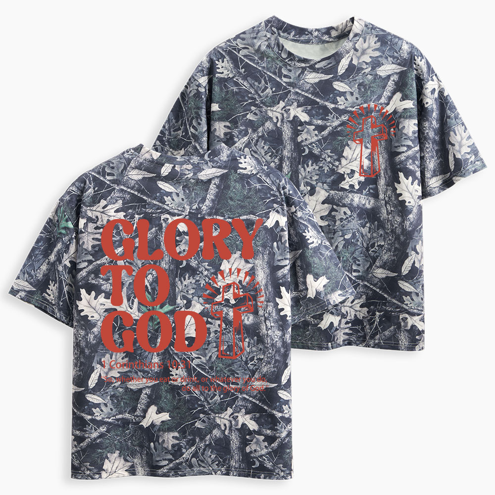 Glory To God Christian Camo T-Shirt