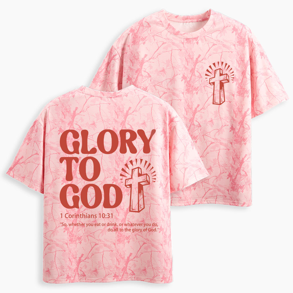 Glory To God Christian Camo T-Shirt