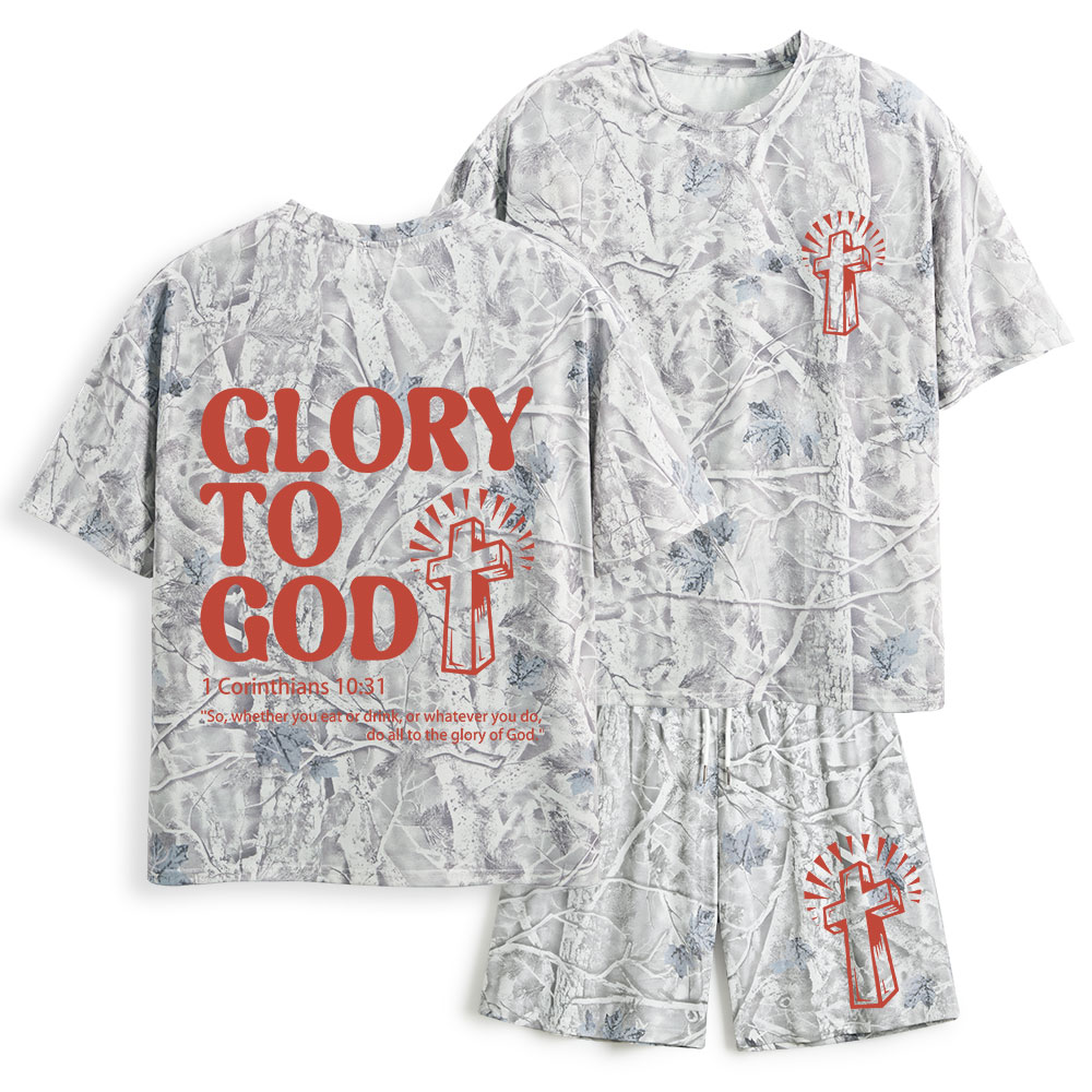 Glory To God Christian Camo T-Shirt & Shorts