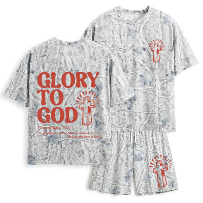 Glory To God Christian Camo T-Shirt & Shorts