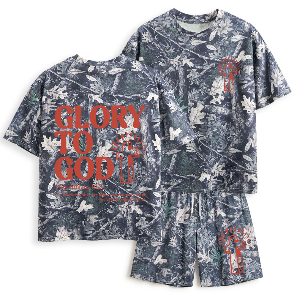 Glory To God Christian Camo T-Shirt & Shorts