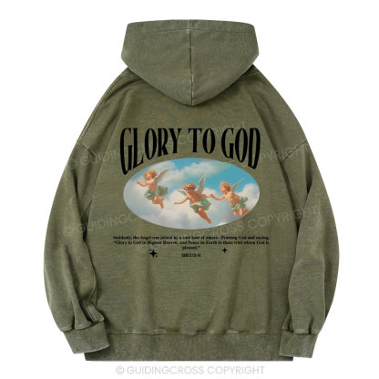 Glory To God Christian Washed Hoodie