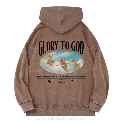 Glory To God Christian Washed Hoodie