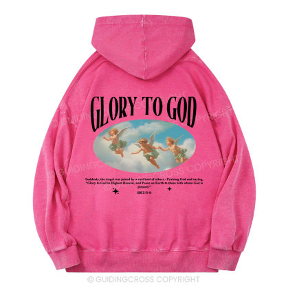 Glory To God Christian Washed Hoodie