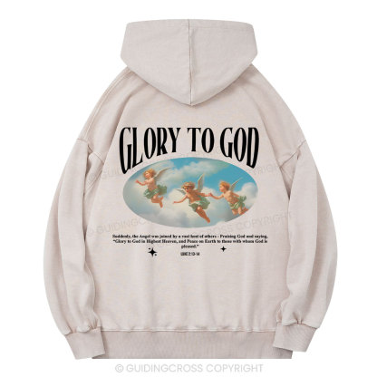 Glory To God Christian Washed Hoodie