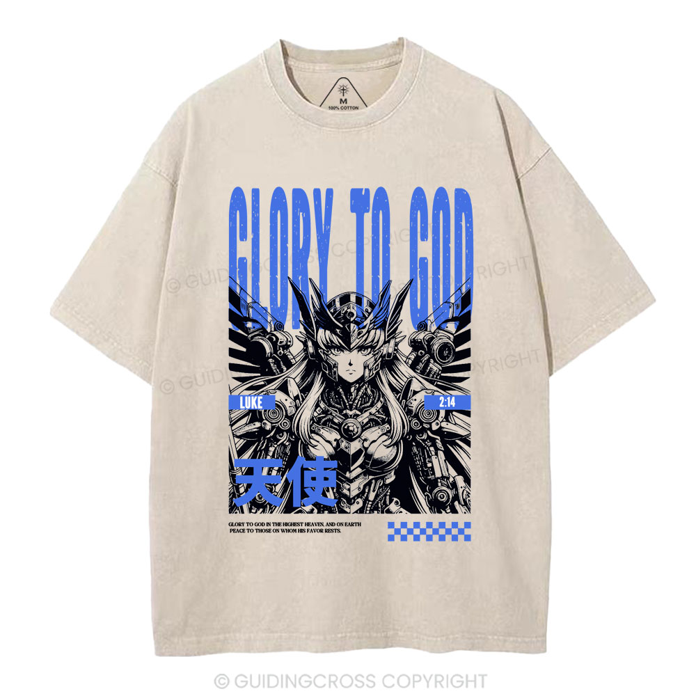 Glory To God Christian Washed T-Shirt