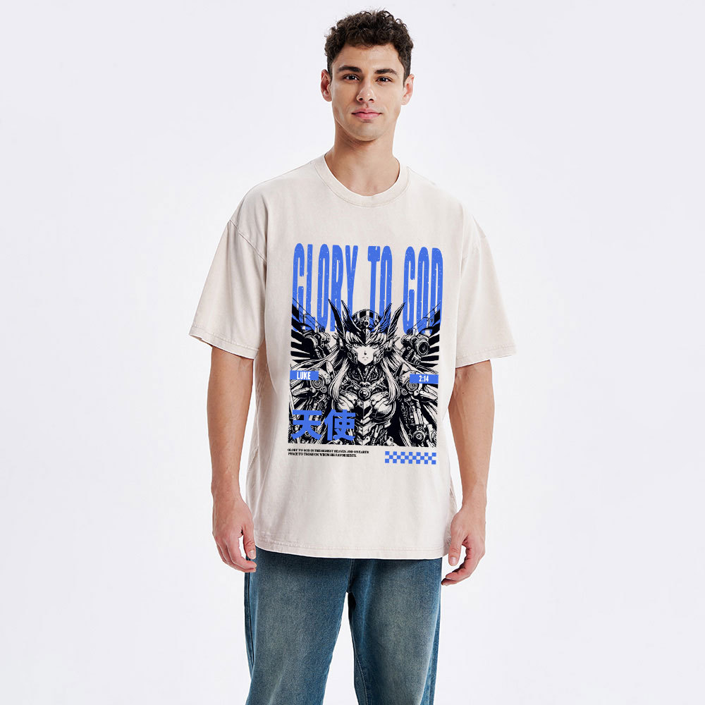 Glory To God Christian Washed T-Shirt