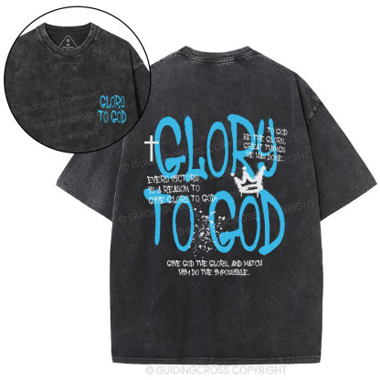 Glory To God Christian Washed T-Shirt