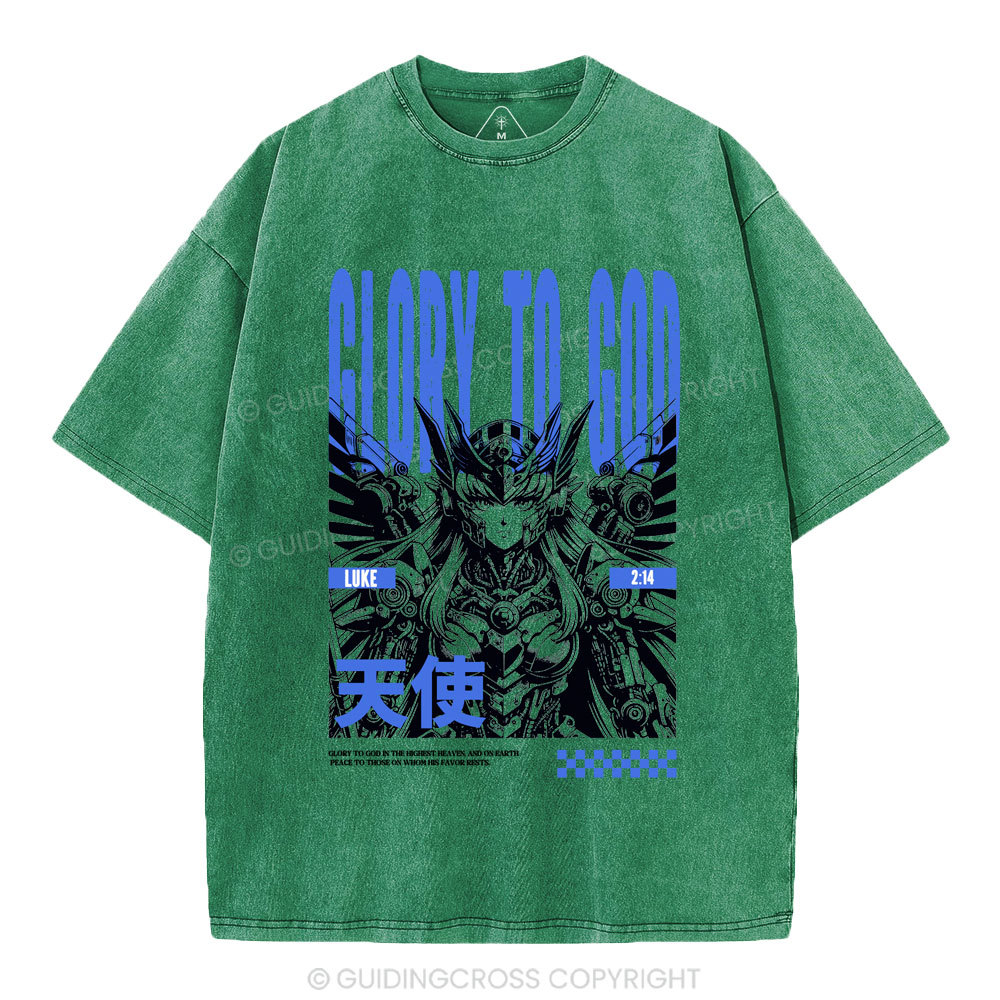 Glory To God Christian Washed T-Shirt