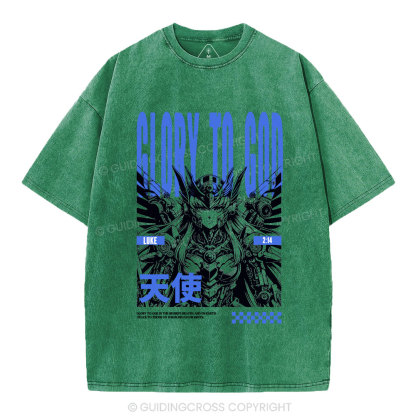 Glory To God Christian Washed T-Shirt