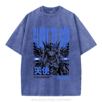 Glory To God Christian Washed T-Shirt