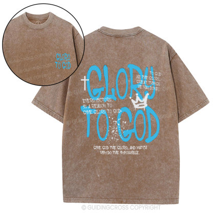 Glory To God Christian Washed T-Shirt
