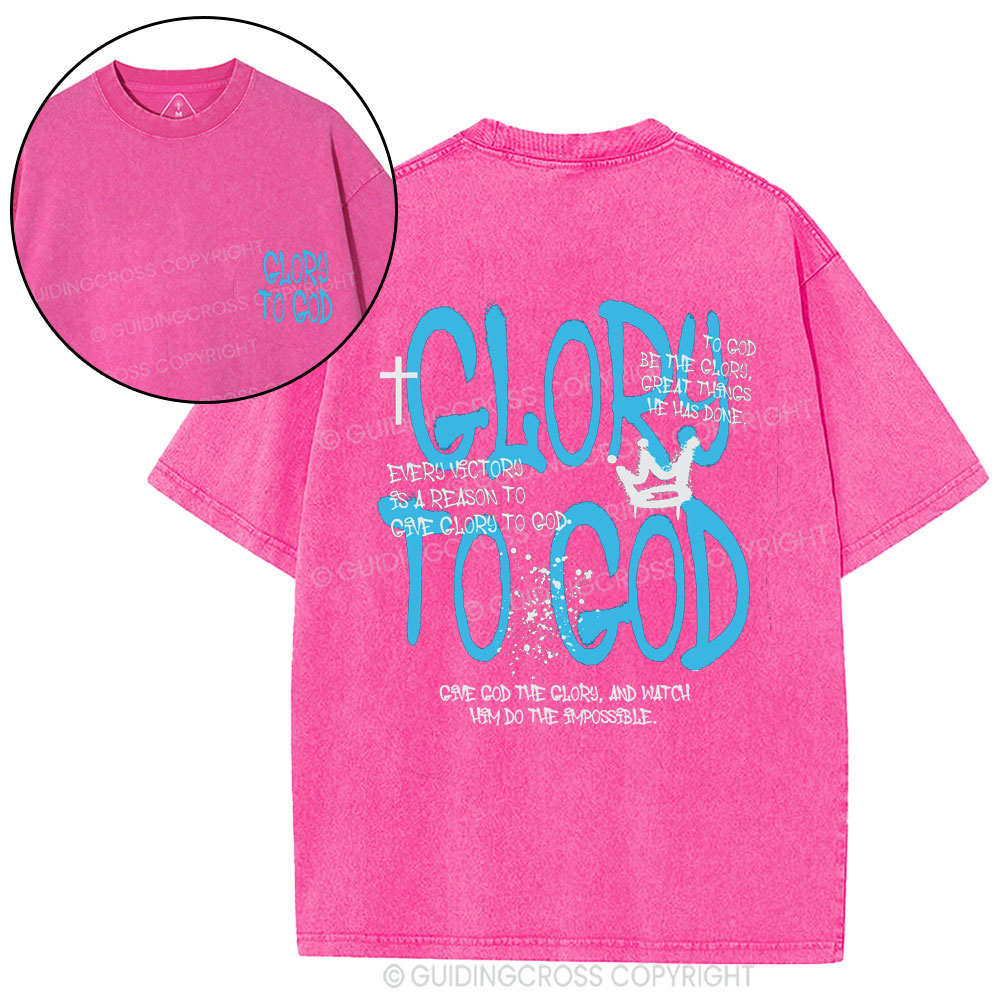 Glory To God Christian Washed T-Shirt