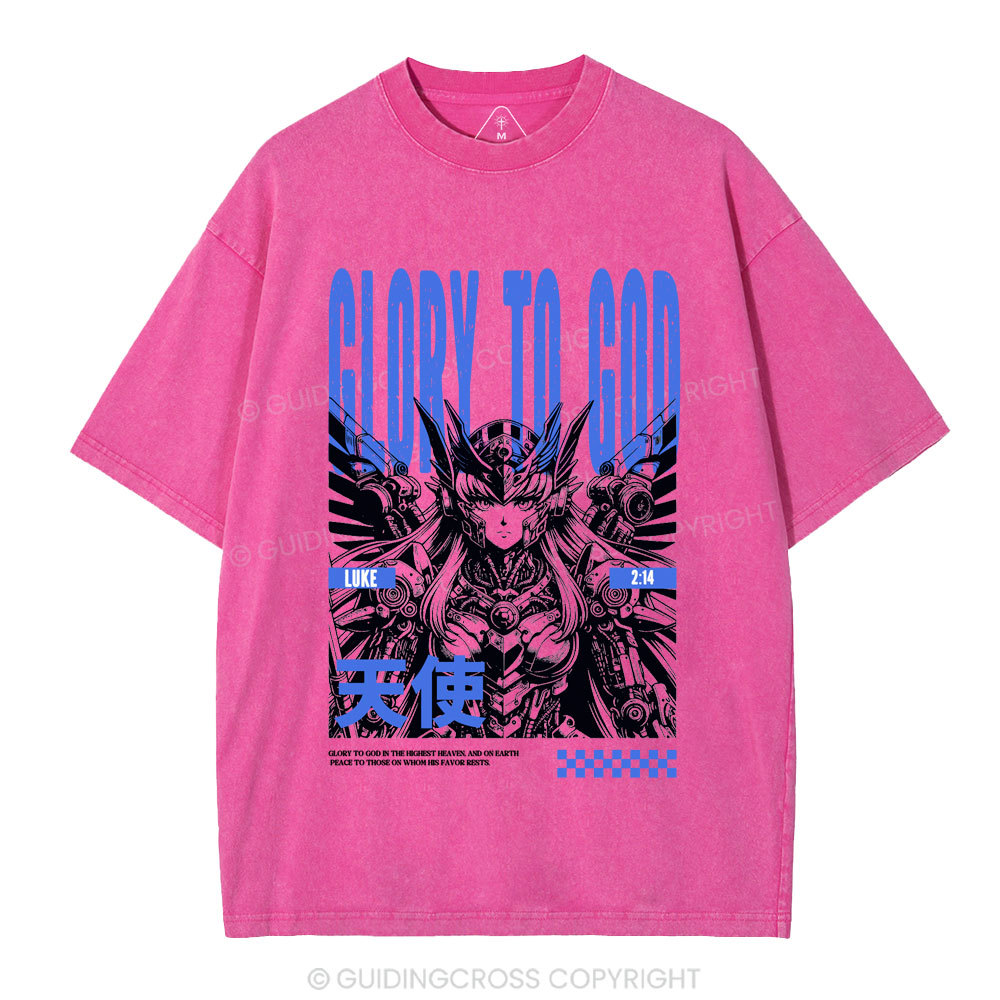 Glory To God Christian Washed T-Shirt