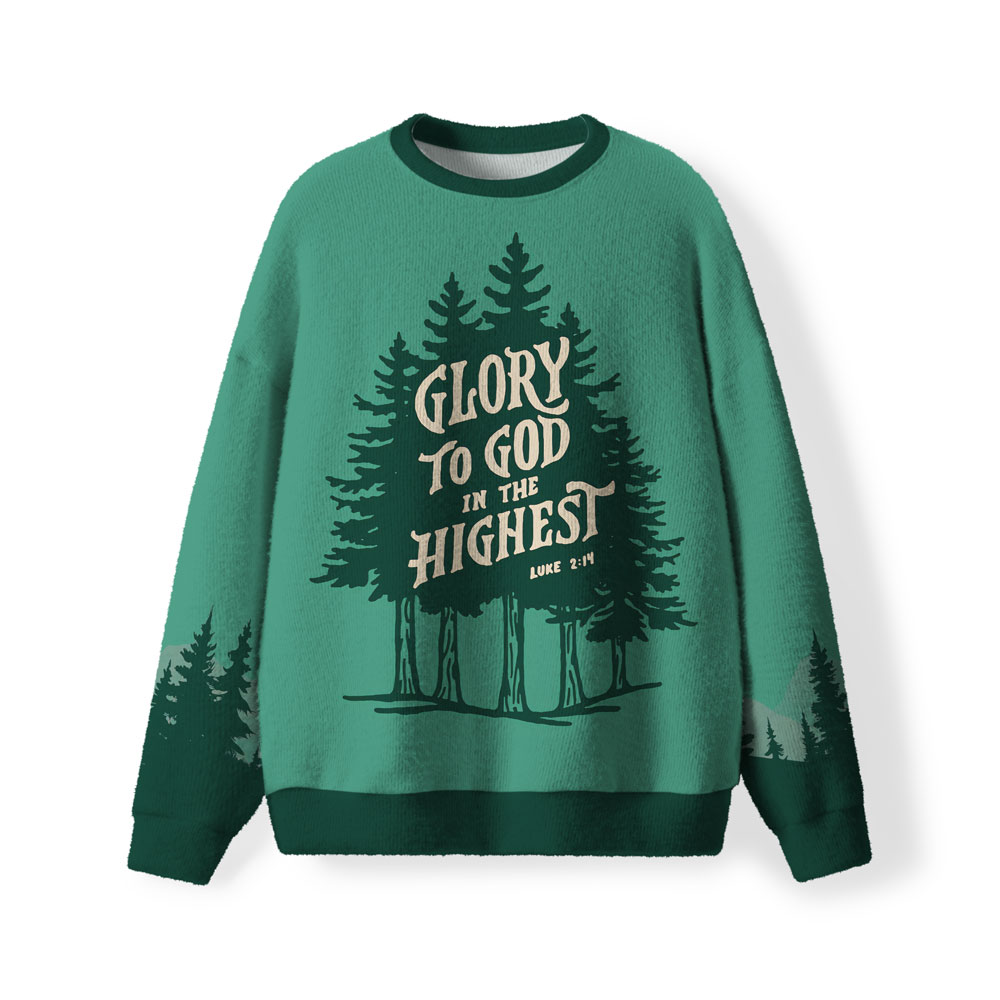 Glory To God In Highest Furry Christian Lightweight Sweater
