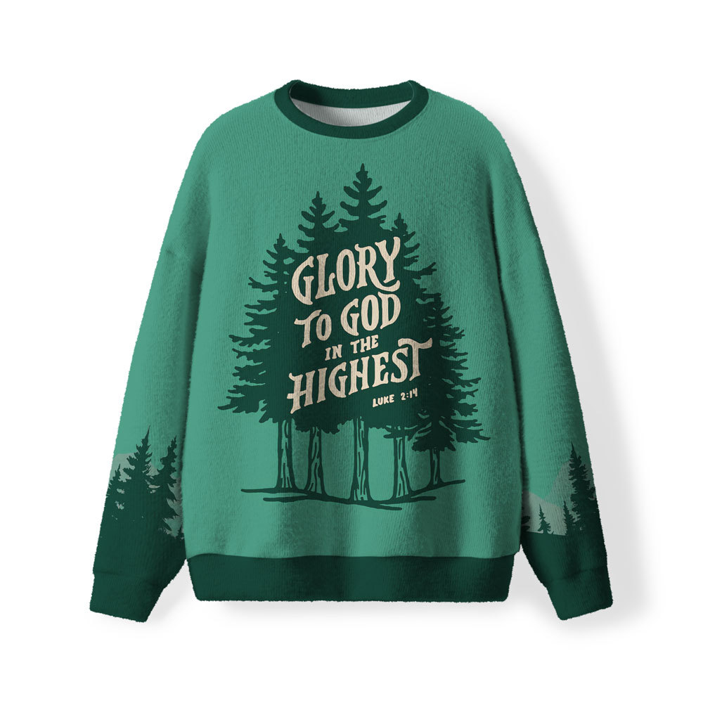 Glory To God In Highest Furry Christian Lightweight Sweater