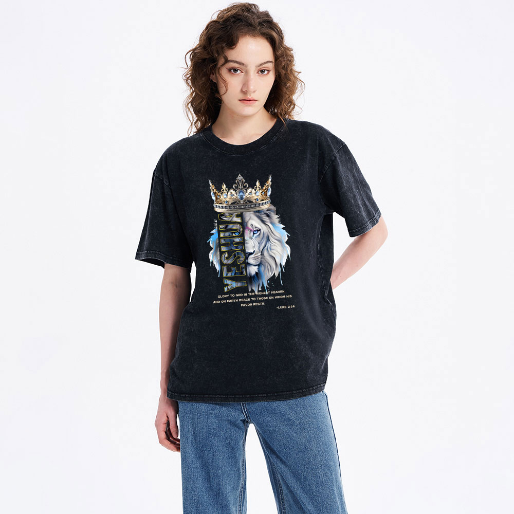 Glory To God In The Highest Heaven Christian Washed T-Shirt