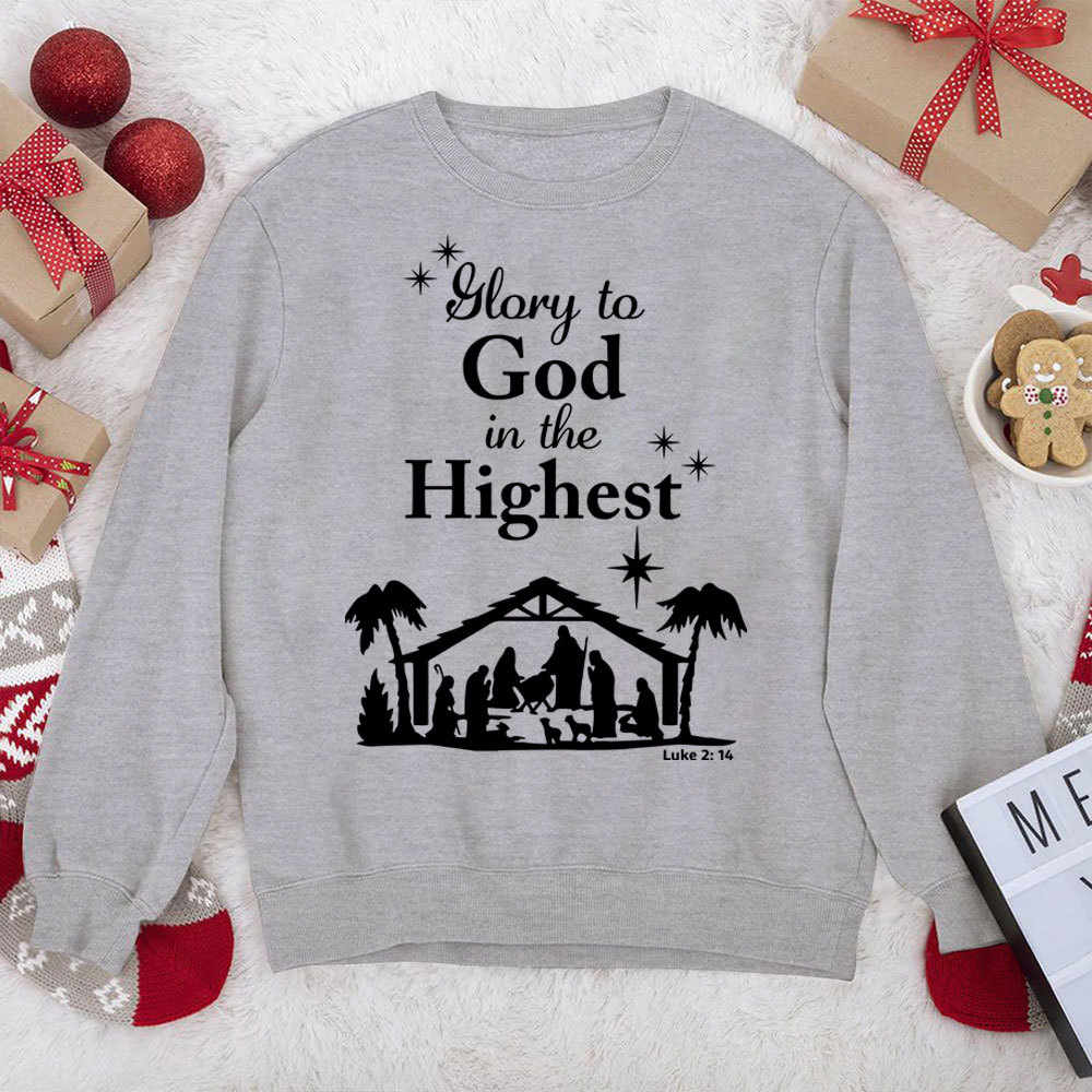 Glory to God In The Highest Christian Christmas Sweatshirt