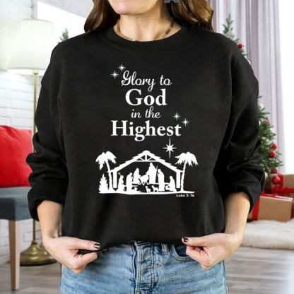 Glory to God In The Highest Christian Christmas Sweatshirt