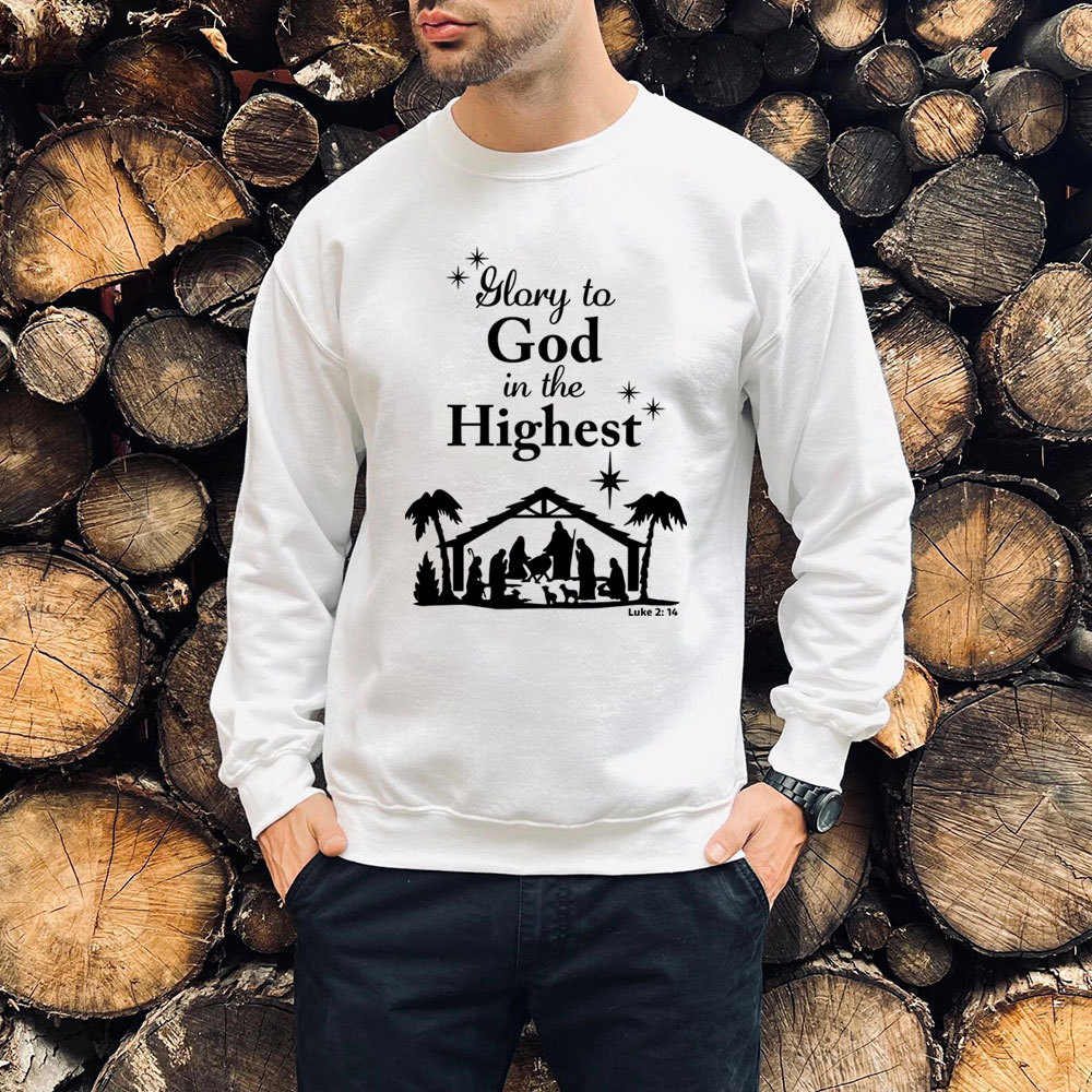 Glory to God In The Highest Christian Christmas Sweatshirt