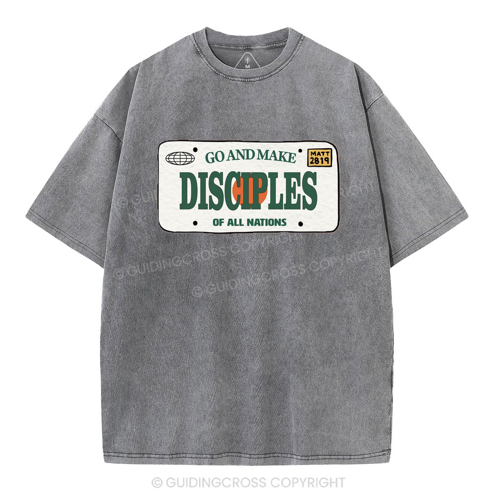 Go And Make Disciples Christian Washed T-Shirt
