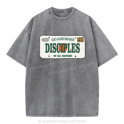 Go And Make Disciples Christian Washed T-Shirt