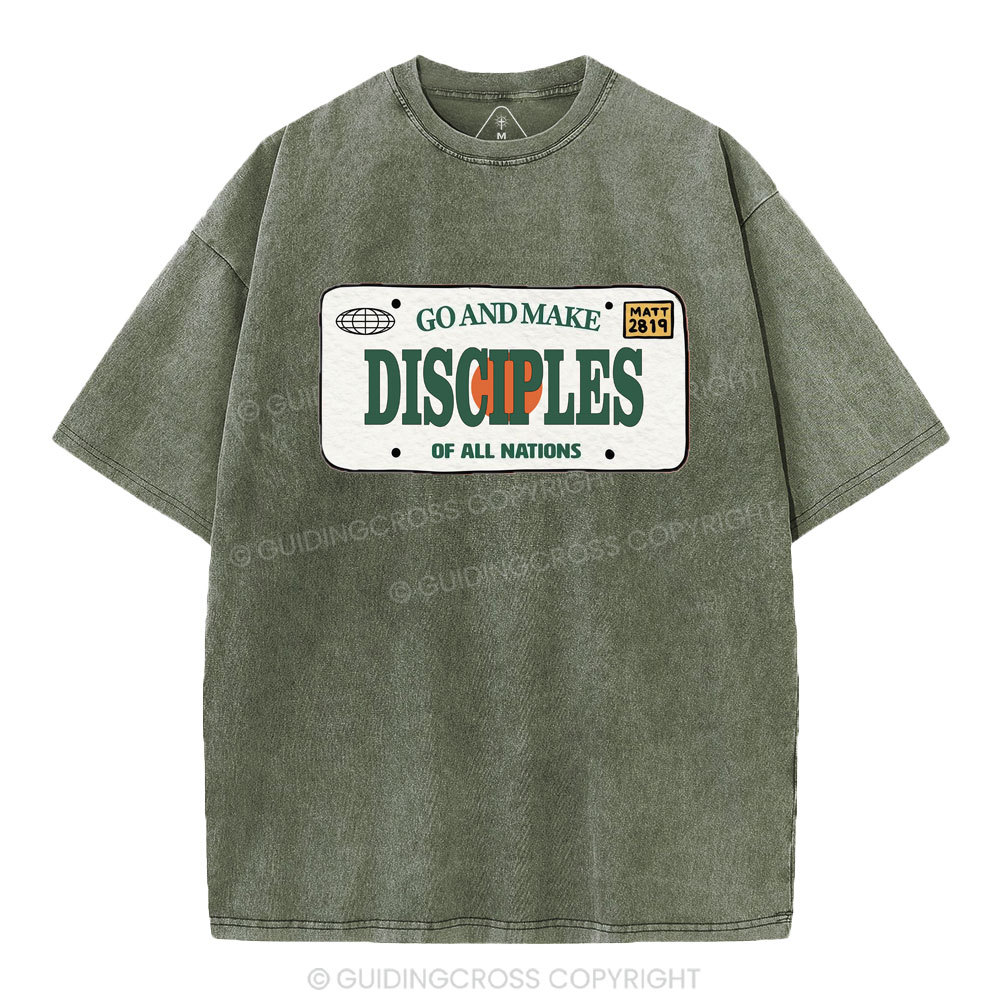 Go And Make Disciples Christian Washed T-Shirt
