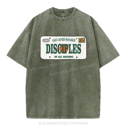 Go And Make Disciples Christian Washed T-Shirt
