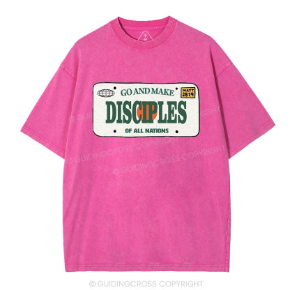 Go And Make Disciples Christian Washed T-Shirt