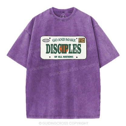 Go And Make Disciples Christian Washed T-Shirt