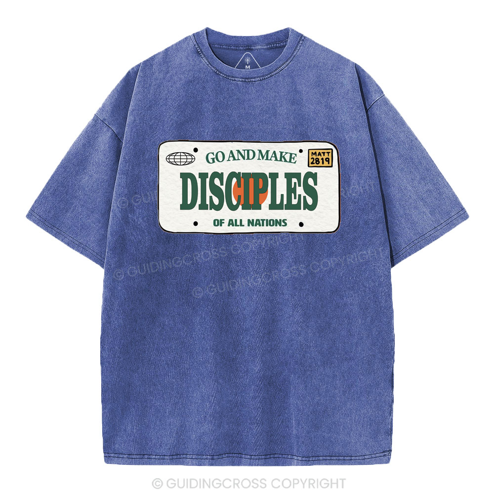 Go And Make Disciples Christian Washed T-Shirt
