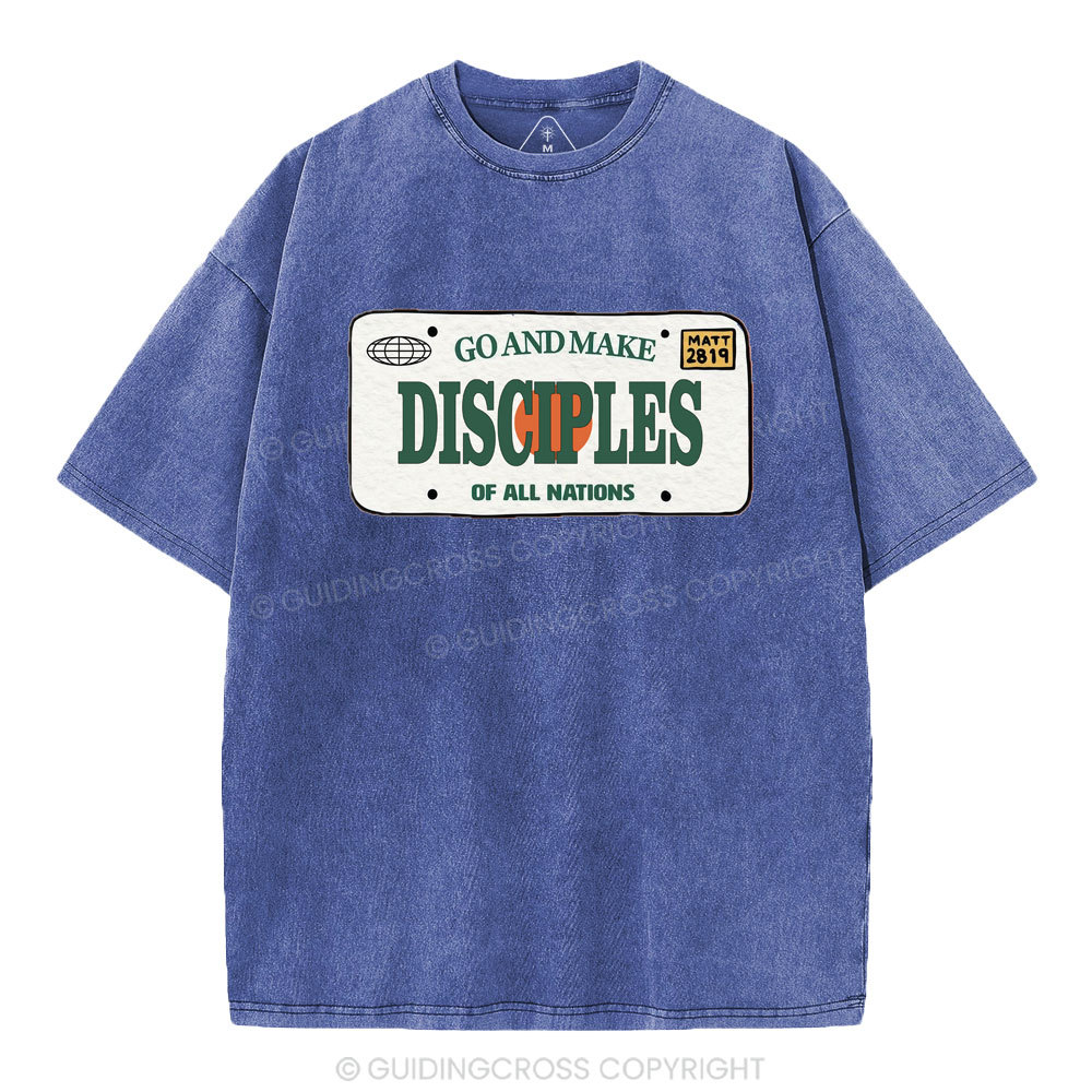 Go And Make Disciples Christian Washed T-Shirt
