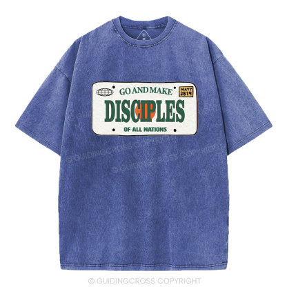 Go And Make Disciples Christian Washed T-Shirt