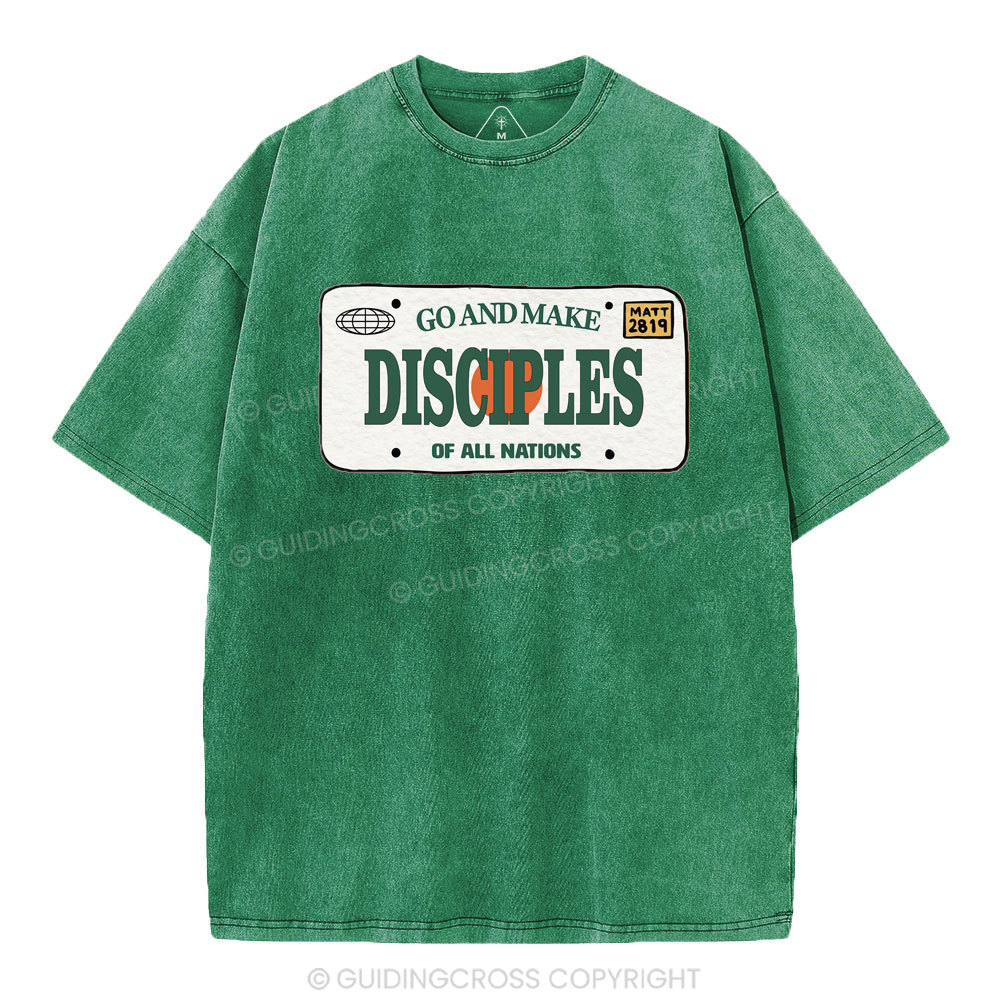 Go And Make Disciples Christian Washed T-Shirt