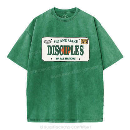 Go And Make Disciples Christian Washed T-Shirt