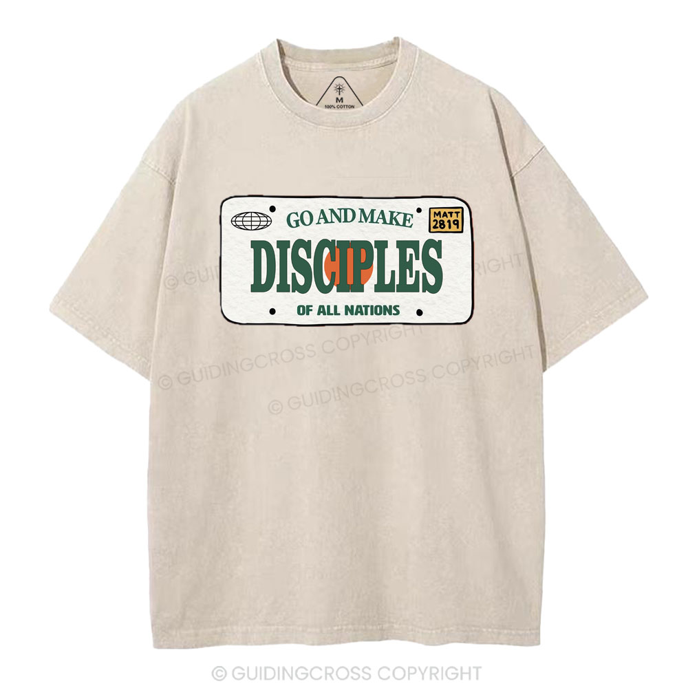 Go And Make Disciples Christian Washed T-Shirt