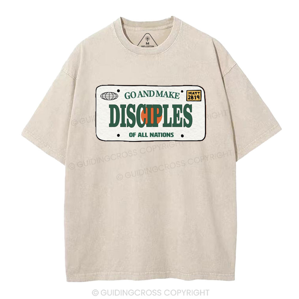 Go And Make Disciples Christian Washed T-Shirt