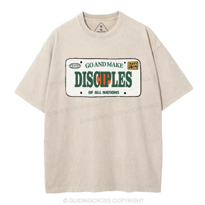 Go And Make Disciples Christian Washed T-Shirt