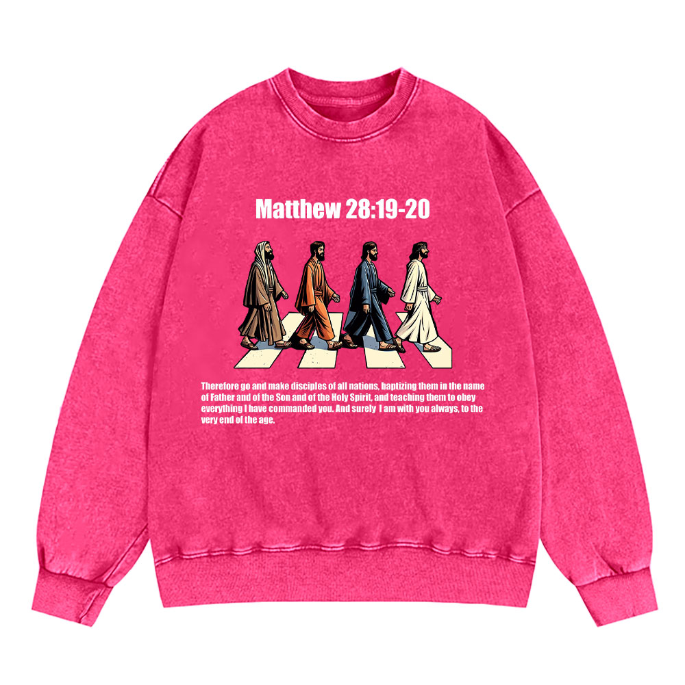 Go And Make Disciples Christian Washed Sweatshirt
